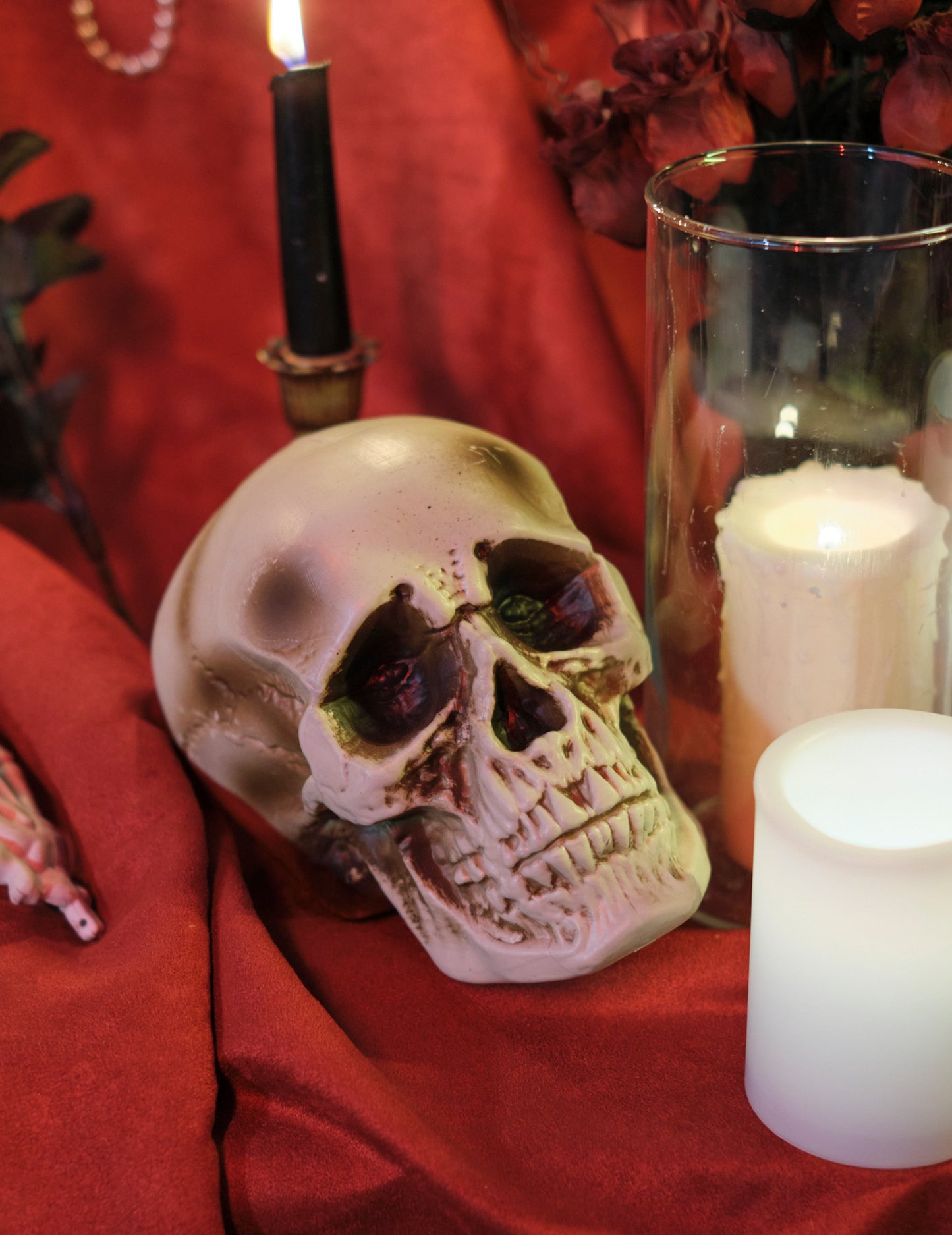 Пластмасова декорация на черепа 18 см