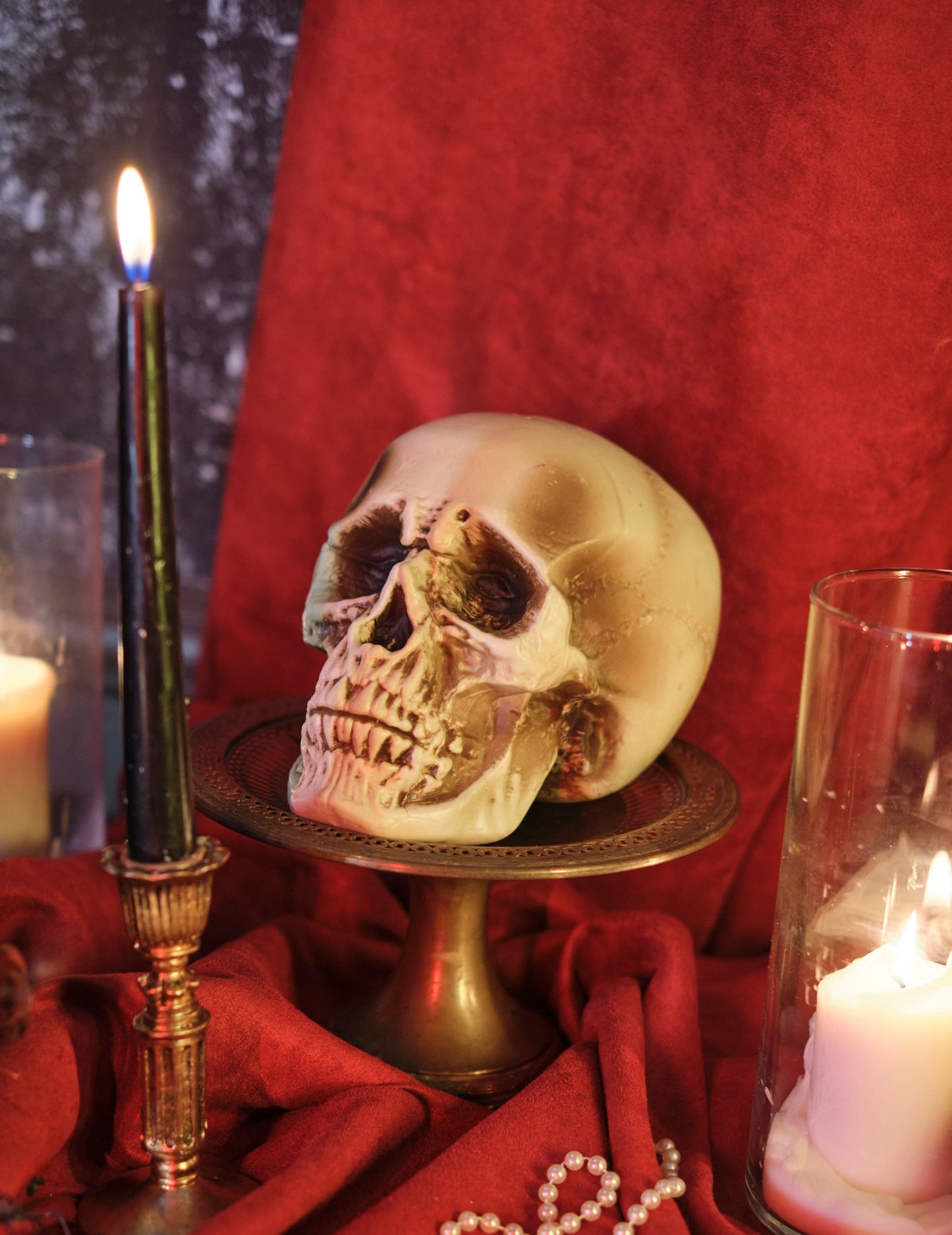 Пластмасова декорация на черепа 18 см