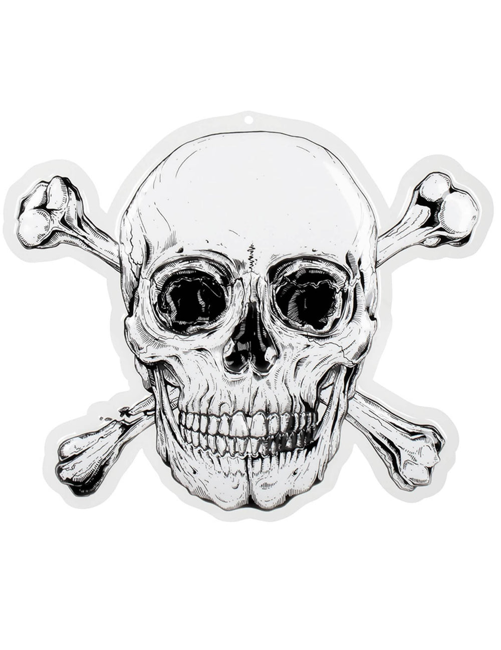 Пластмасова стенна декорация Pirate Jolly Roger бял и черен с череп и кръстосани кости