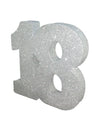 Décoration de table 18 ans pour anniversaire argent pailleté