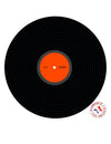 Décoration disque vinyle disco noir avec étiquette orange en carton