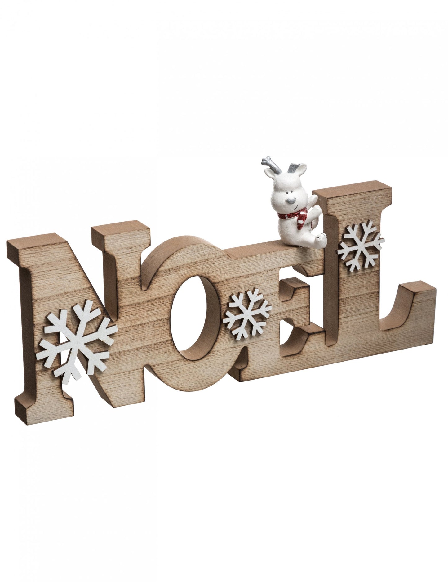 Дървена коледна украса 14,5 x 30 cm с елени