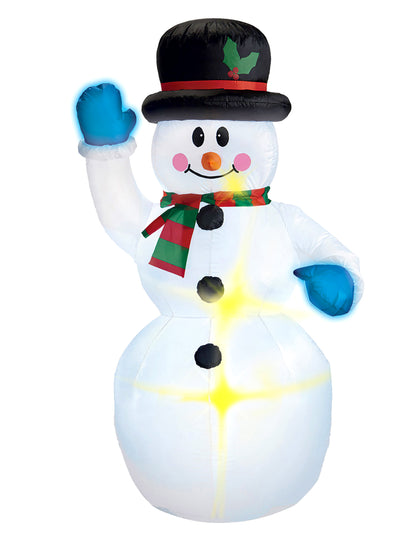 Светеща надуваема коледна украса снежен човек 150 cm 