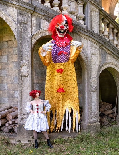 Гигантска украса за Хелоуин: ужасяващ висящ клоун, 3,50 м