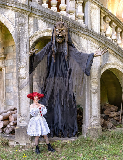 Гигантска украса за Хелоуин: висяща вещица/зомби, 3,50 м