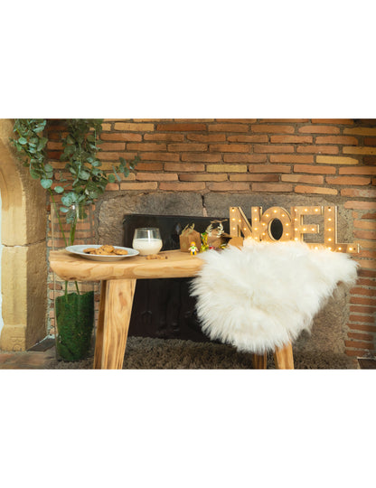 Коледни светещи букви, 41 светодиода, 44 cm топло бяло дърво