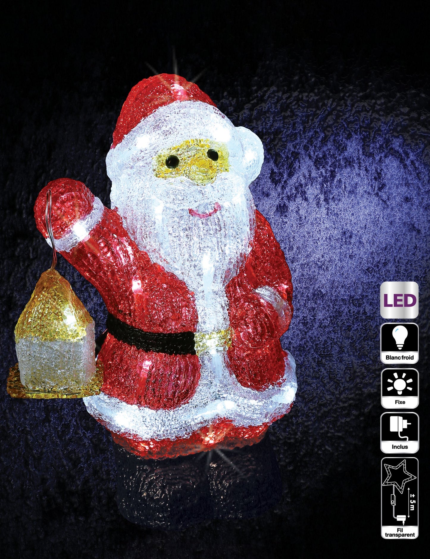 Коледна светлинна украса 30 cm захранван от мрежата светодиод