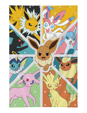 Стенна декорация Pokémon™ Évoli Transformations 125×85 cm с метални халки 