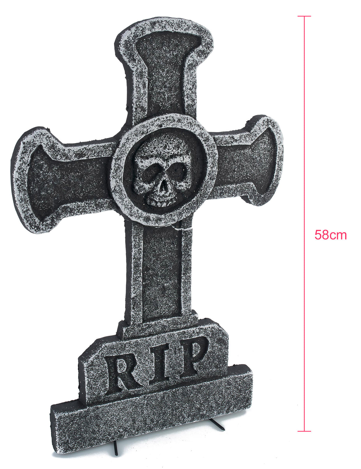Dimensions de la décoration pierre tombale croix avec tête de mort pour Halloween