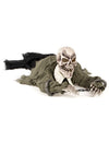 Décoration squelette animée lumineuse et sonore pour Halloween vert et gris avec chaînes