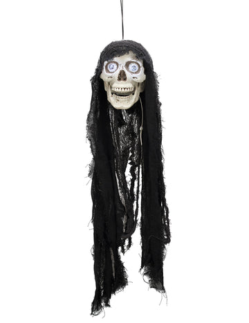 Светеща и звукова анимирана декорация на черепа 70 см