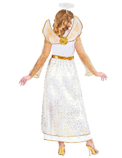 Дамски костюм на ангел в бяло и златисто