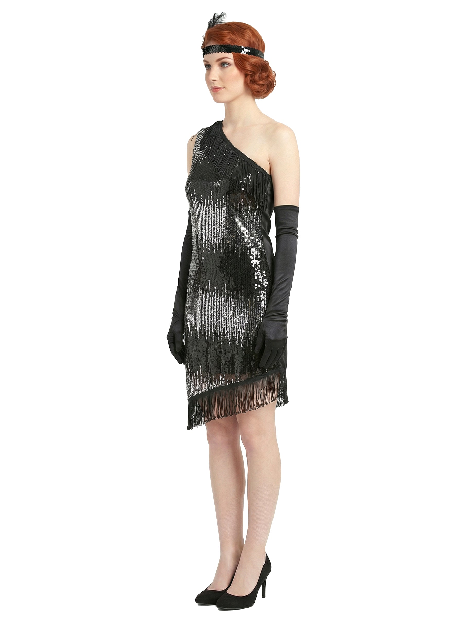 Профилен изглед на дегизировката от 20-те години за жени