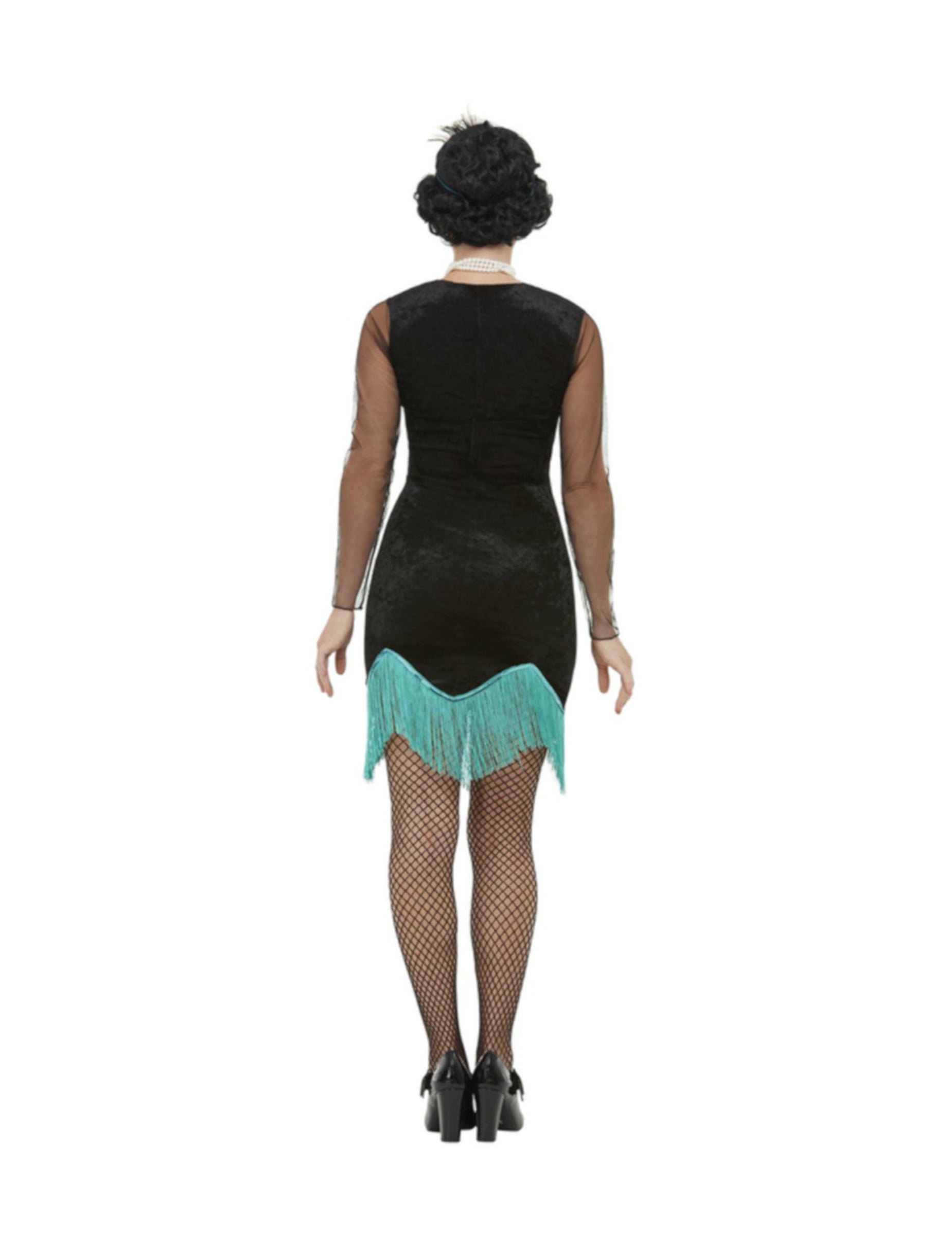 Vue de dos du déguisement années 20 paon pour femme