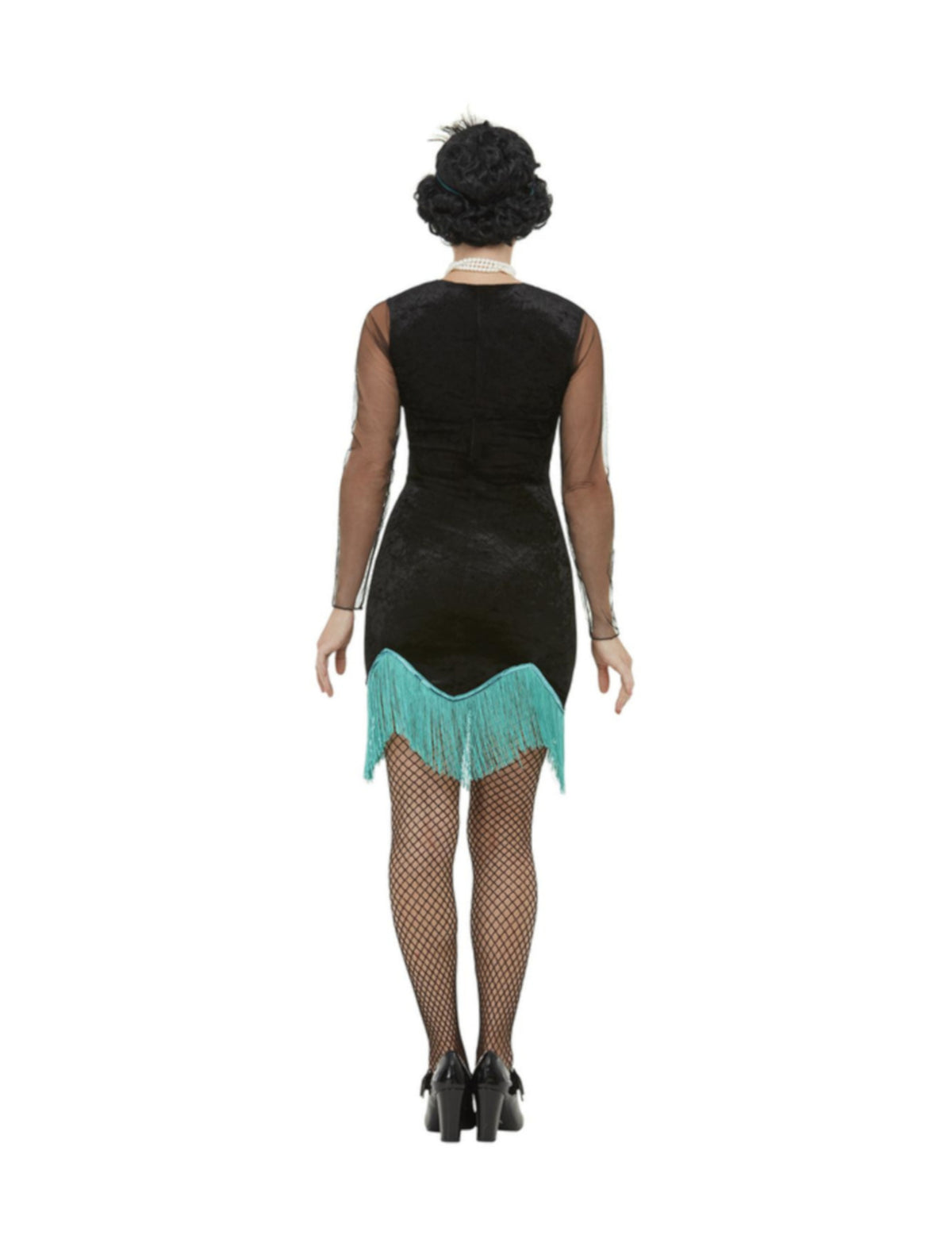 Vue de dos du déguisement années 20 paon pour femme