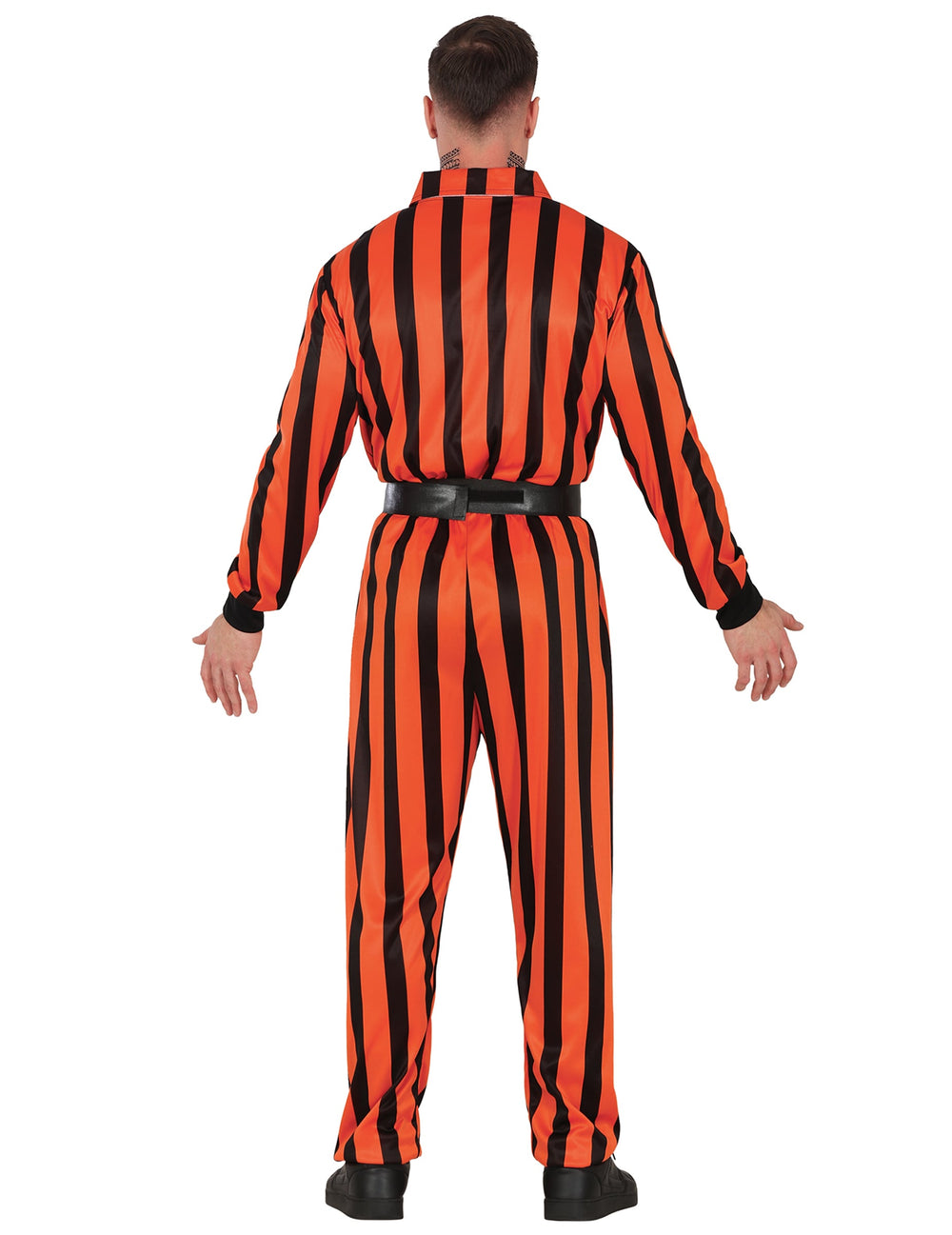 Vue de dos du déguisement arlequin prisonnier pour homme