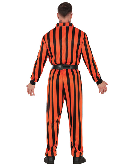 Vue de dos du déguisement arlequin prisonnier pour homme
