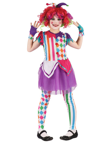 Момиче цветна арлекина маскировка