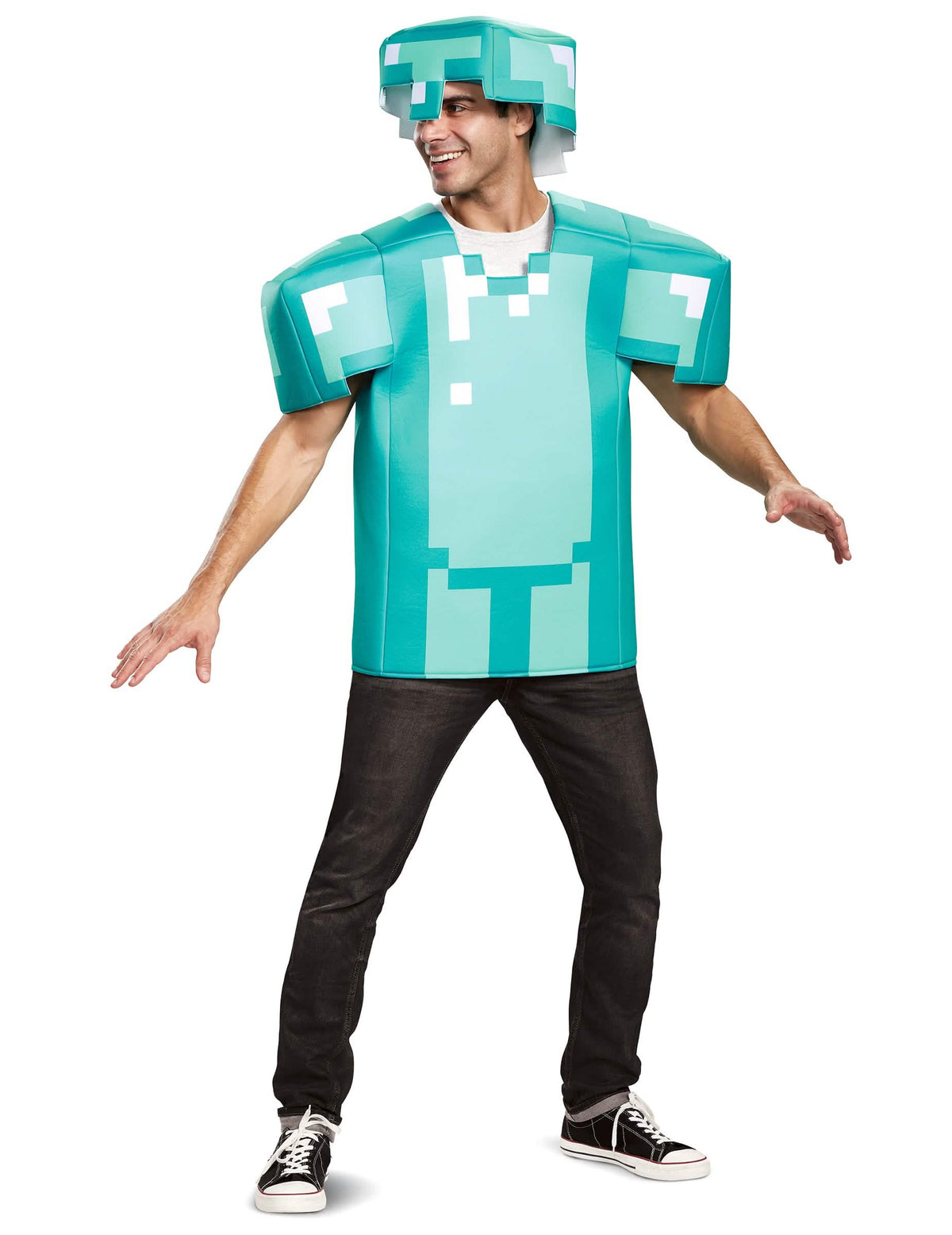 Изглед отпред на костюм броня Minecraft за възрастен