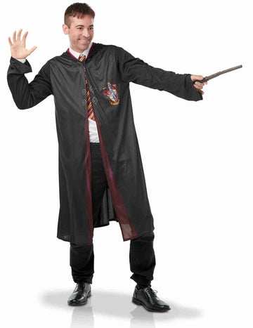 Déguisement avec accessoires Harry Potter pour adulte noir et bordeaux avec baguette