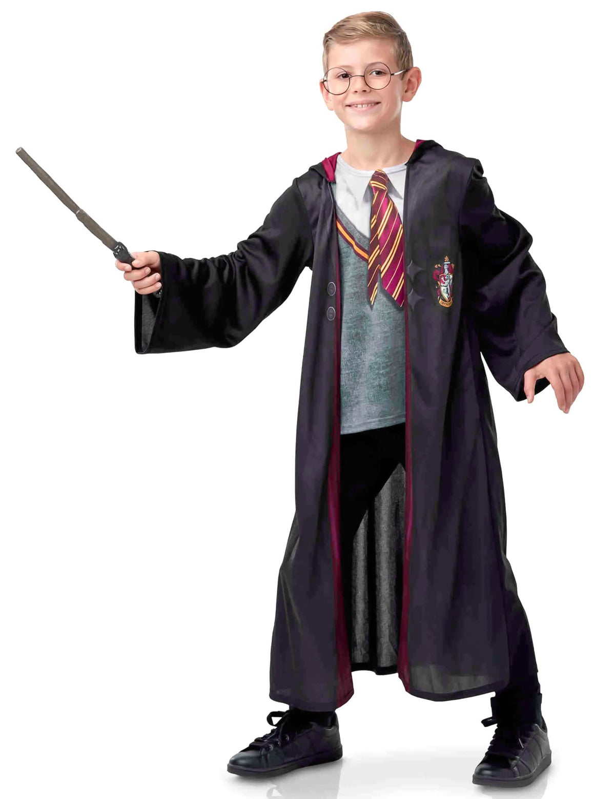Костюм с аксесоари Harry Potter за дете черен и бордо с пръчка и очила