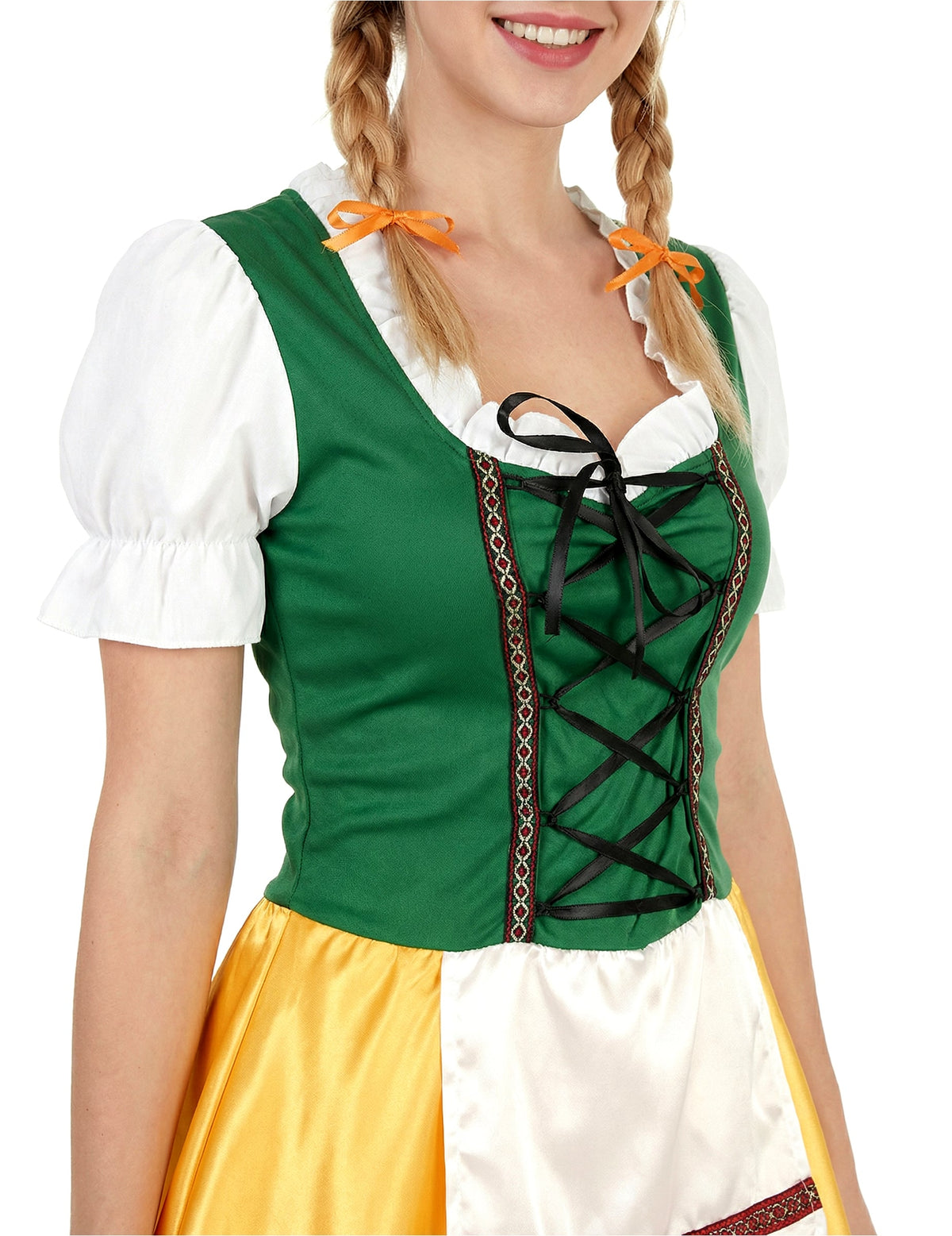 Détail du laçage du bustier du déguisement bavaroise pour femme