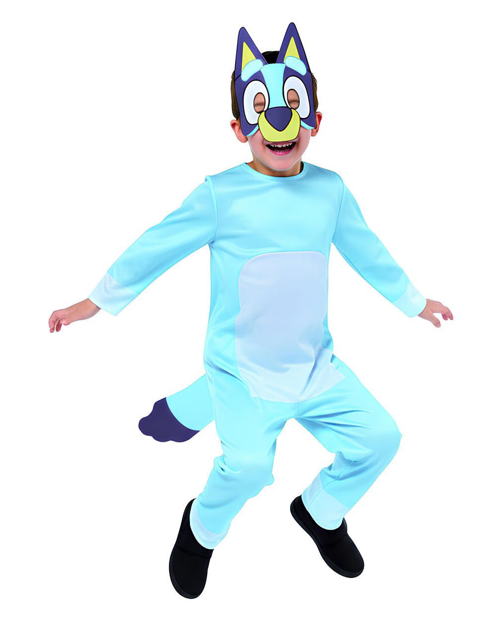 Vue d'ensemble en mouvement du déguisement Bluey pour enfant