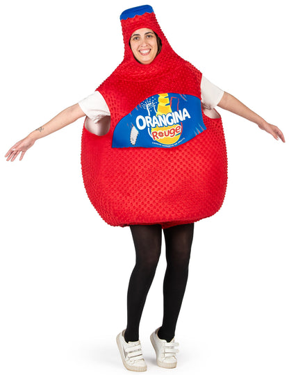 Червен костюм за бутилка орангина