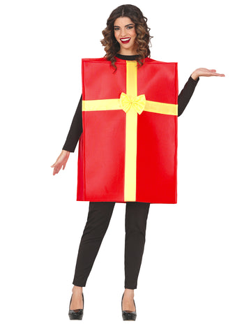 Déguisement cadeau de Noël rouge adulte