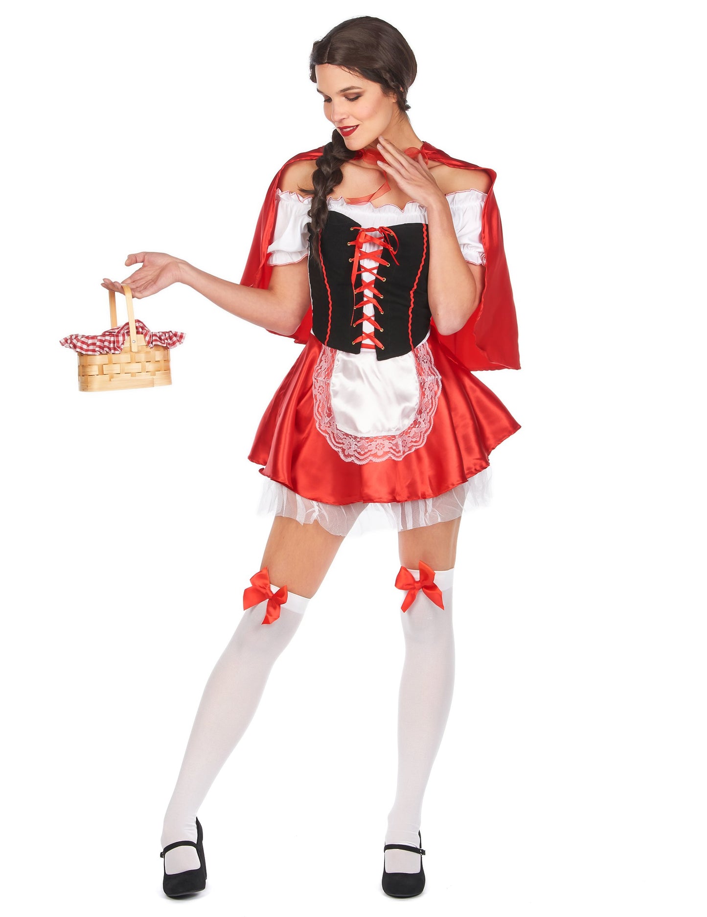 Общ изглед с малка кошничка на дегизиране на червена шапчица