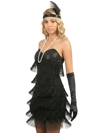 Три четвърти изглед на секси чарлстон костюма