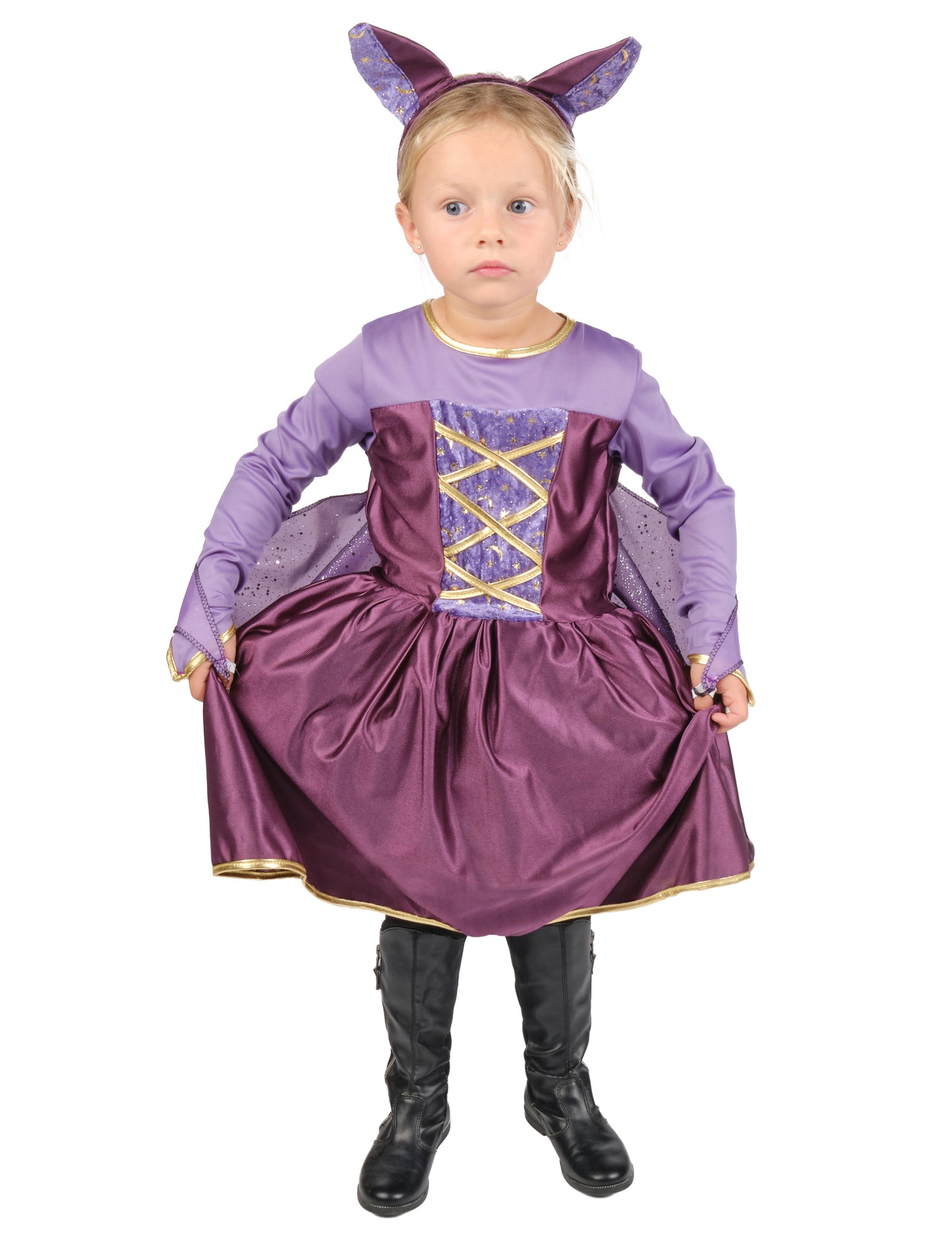 Виолетово момиче прилеп костюм
