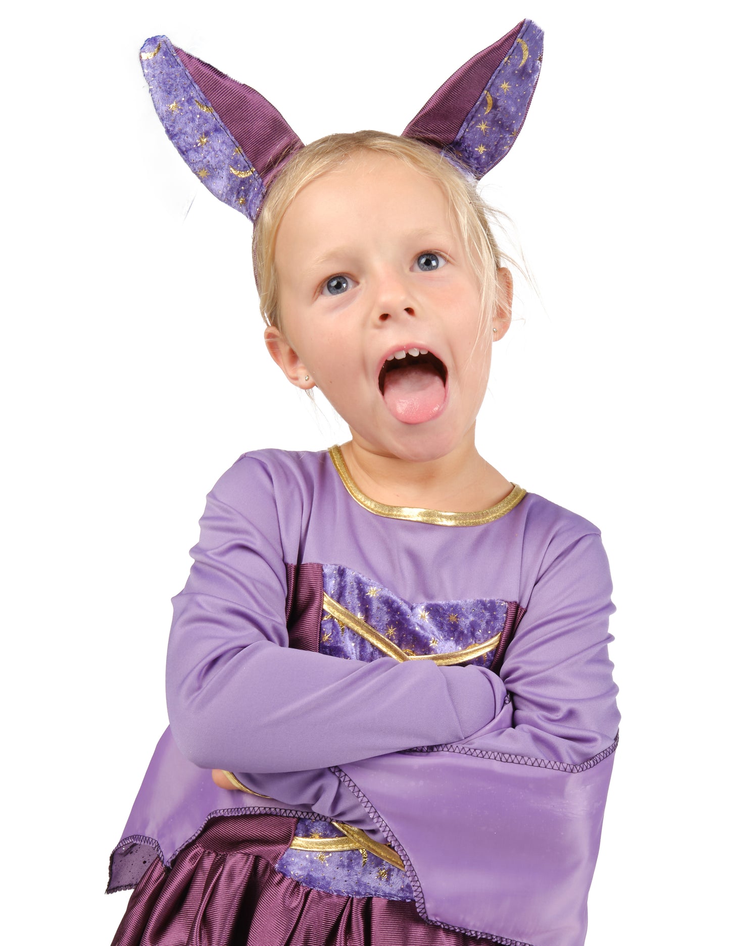 Виолетово момиче прилеп костюм