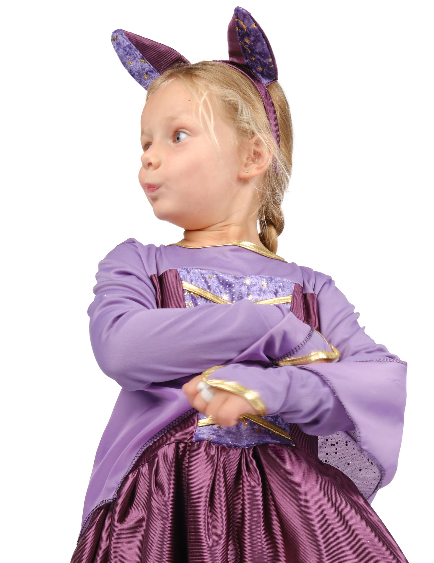 Виолетово момиче прилеп костюм