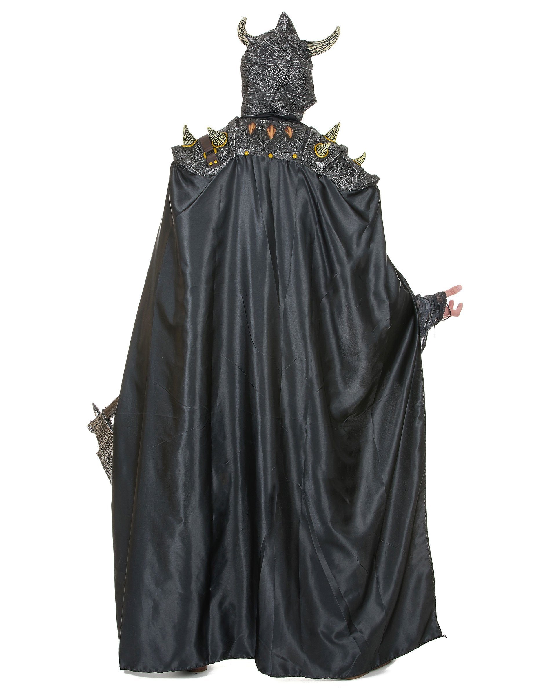 Vue de dos de la cape du déguisement de chevalier de l'armée sombre pour adulte