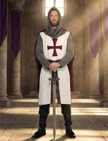 Déguisement chevalier templier luxe homme