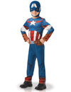 Déguisement classique Captain America série animée pour garçon bleu et rouge avec cagoule
