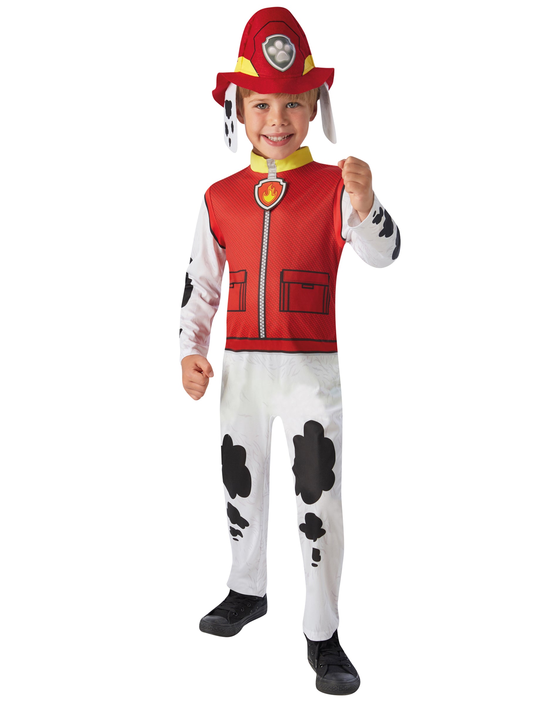 Déguisement classique Marcus Pat Patrouille pour enfant rouge et blanc avec chapeau