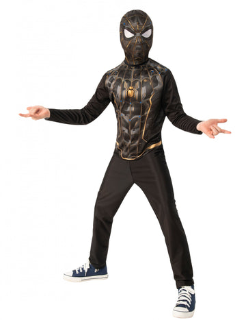 Класически маскирайте Spiderman няма как черно и златисто домашно дете