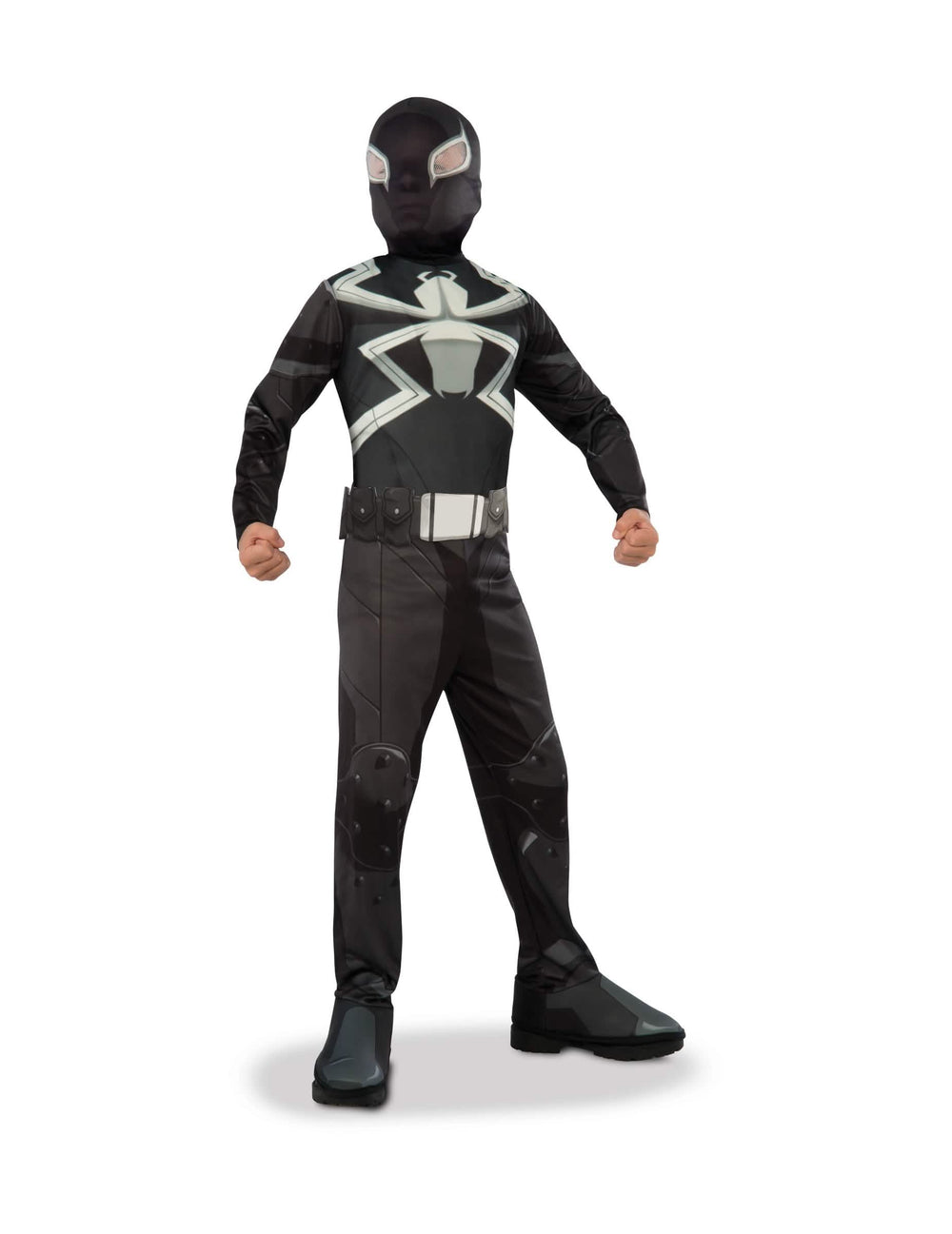 Déguisement classique Venom™ pour garçon noir avec motif araignée blanche