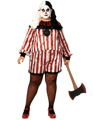 Кошмарен клоун костюм за жени плюс размер