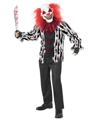 Луд клоун костюм с луксозна маска за възрастни