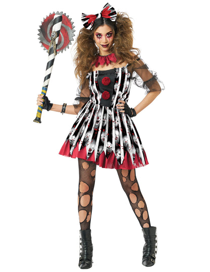 Луксозен луд лудов клоун костюм на жените