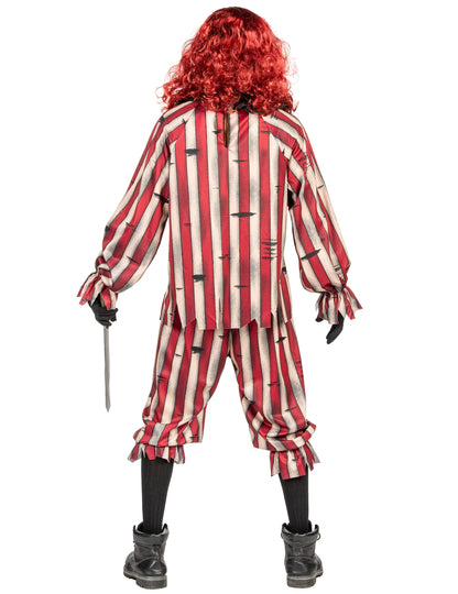 Vue de dos du déguisement de clown démoniaque luxe