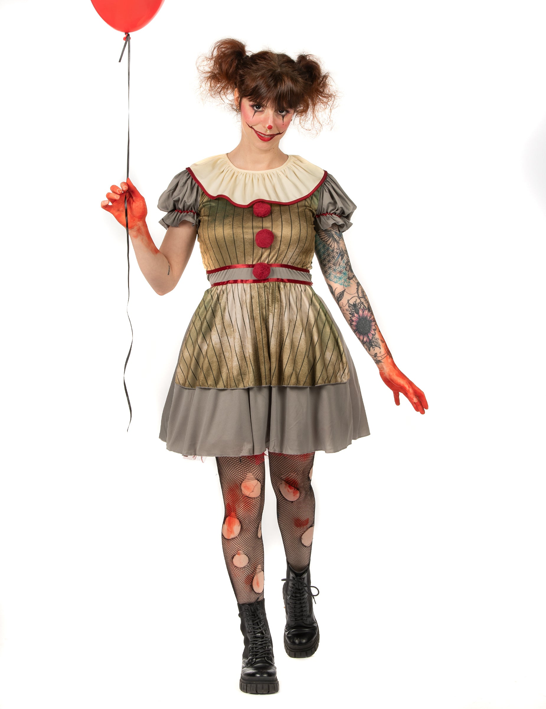 Vue d'ensemble du déguisement clown psycho pour femme