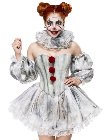 Ужасяваща секси клоун луксозна жена маскировка