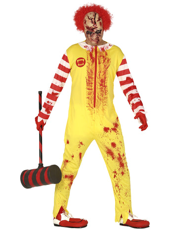 Червен и жълт костюм за зомби за възрастни