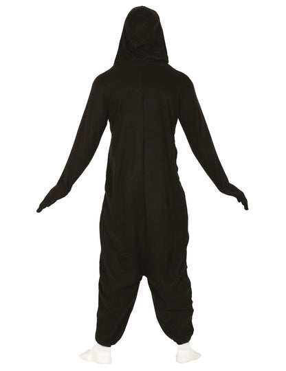 Vue de dos du déguisement combinaison pingouin pour adulte