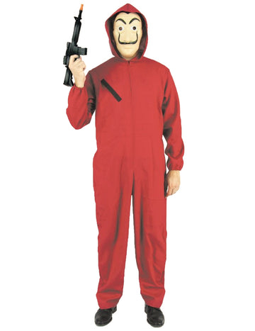 Костюм гащеризон на червен крадец за възрастни 