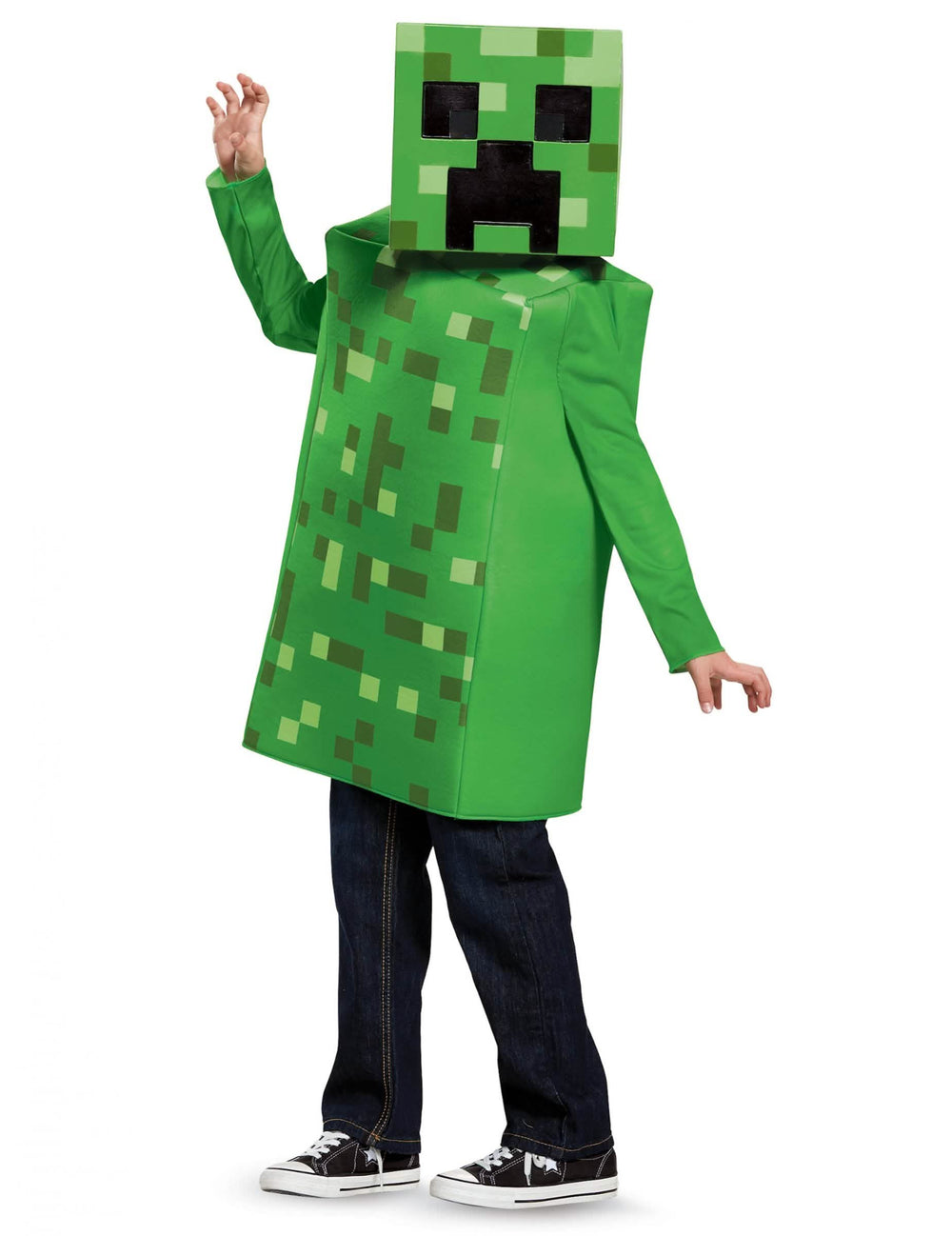Гръбен изглед на детския костюм Creeper Minecraft